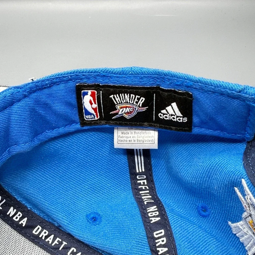 Oklahoma City Thunder Hat Adidas NBA OKC Blue Basketball Snapback Wool Cap